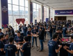 Attendees networking at AWS Community Day Bolivia 2026 tech conference