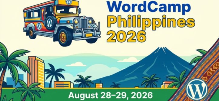 WordCamp Philippines 2026 event banner showing August 28–29 dates