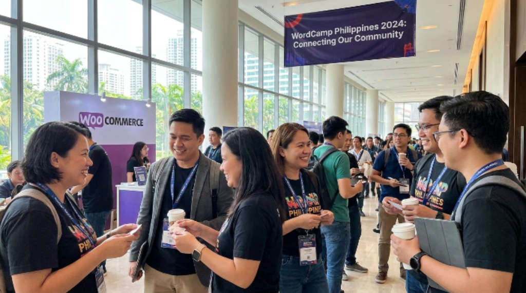 WordPress community attendees networking at WordCamp Philippines